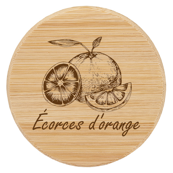 Couvercle en bois "écorces d'orange" för WECK RR60