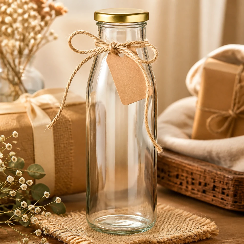 500 ml glasflaska + BasicSeal-lock guld UNiTWIST