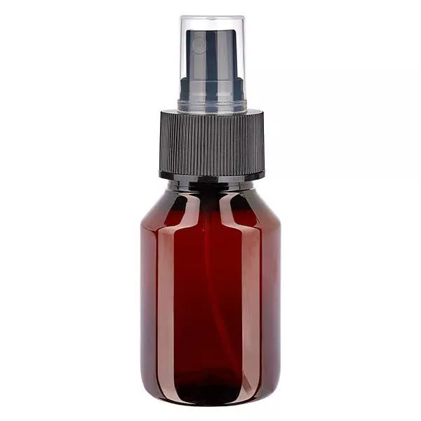 PET-flaska 50ml med atomiserare svart