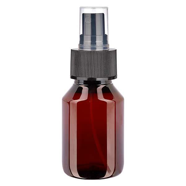 PET-flaska 50ml med atomiserare svart PET-flaska 50ml med atomiserare svart