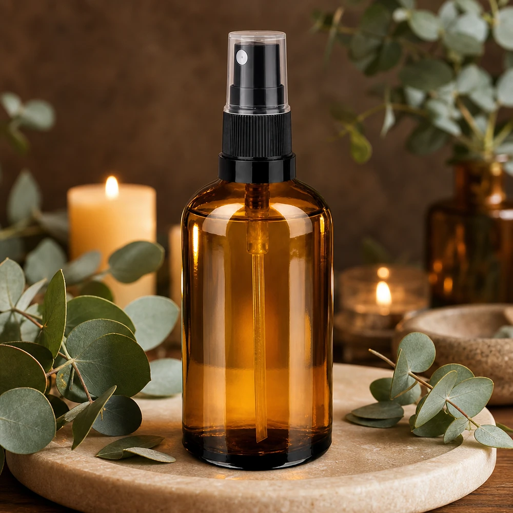 100ml Sprayflaska svart/transparent standardlock BrownLine UT18/100 Transparent 100ml BrownLine sprayflaska med svart pumpspruta för professionell dosering