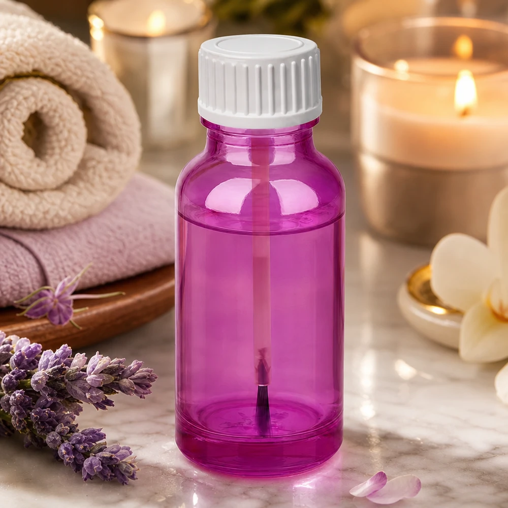 20ml borstflaska vit standard PurpleLine UT18/20 Kompakt 20 ml borstflaska i lila med ergonomiskt vitt skruvlock för enkel hantering