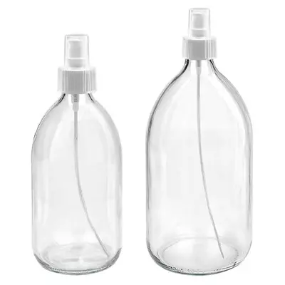 Flacons médicaux clairs avec vaporisateur à pompe blanc