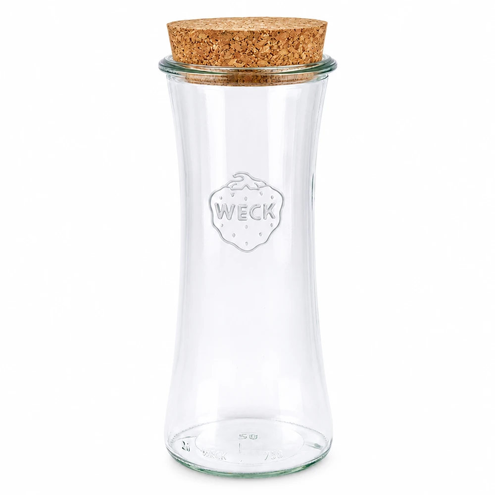 700 ml delikatessburk WECK RR80 med naturkork WECK delikatessburk 700ml RR80 med naturkorklock konserveringsburk förvaringsburk transparent