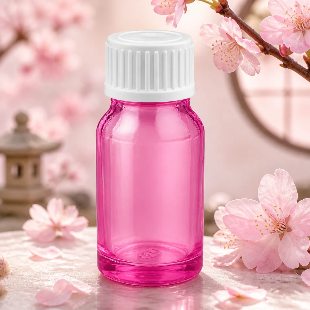 Lila 10 ml droppflaska med vitt skruvlock STD UT18/10 för flytande essenser