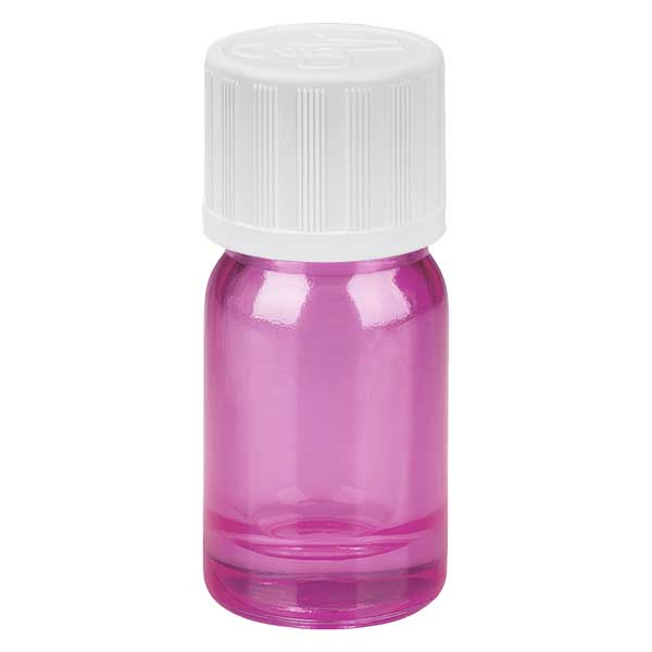 5ml droppflaska 1,2mm vit standard barnsäker PurpleLine. UT18/5