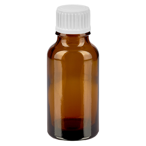 20ml Droppflaska 0.9mm vit standardförslutning BrownLine UT18/20