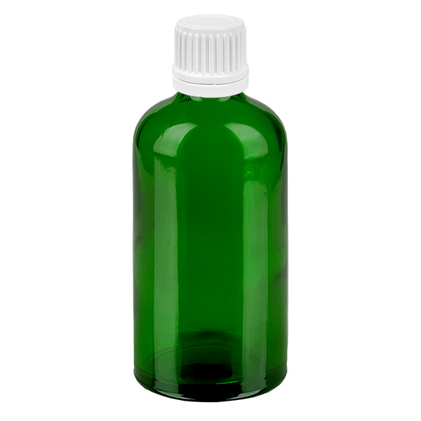 100 ml flaska 11mm skruvkork vit med sabotageskydd GreenLine UT18/100