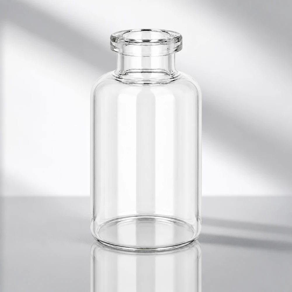 Injektionsflaska klarglas 30ml Sterile Glasflasche 30ml für Pharmaindustrie mit gleichmäßiger Wandstärke und rundem Boden