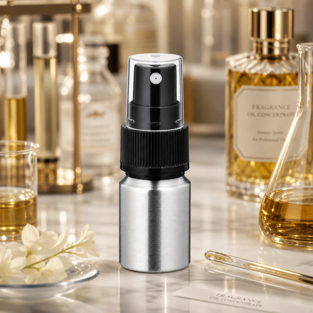 10ml polerad aluminiumflaska med atomiserare 10 ml flaska i polerad aluminium med spraypump - professionell förpackningslösning för flytande kosmetika