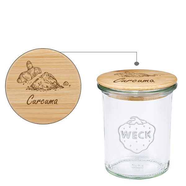 Trähink Cúrcuma med WECK-glas 160 ml Trähink Cúrcuma med WECK-glas 160 ml
