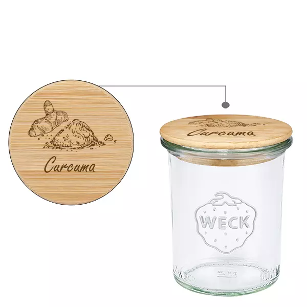 Trähink Cúrcuma med WECK-glas 160 ml Trähink Cúrcuma med WECK-glas 160 ml