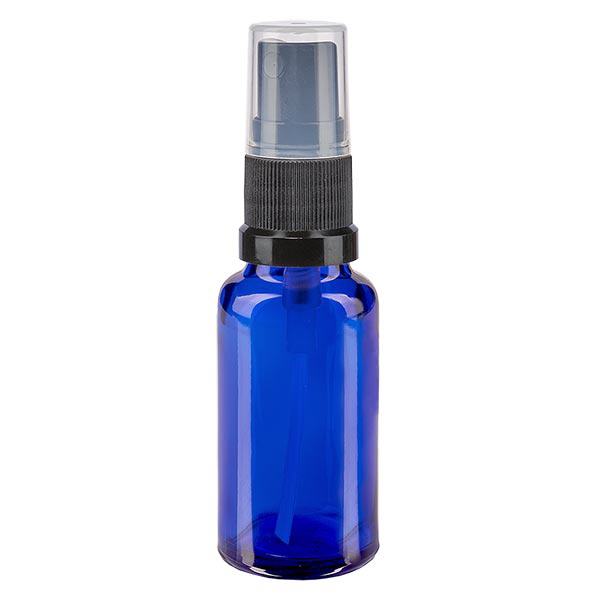 Apoteksflaska blå 20ml spraytopp svart Apoteksflaska blå 20ml spraytopp svart
