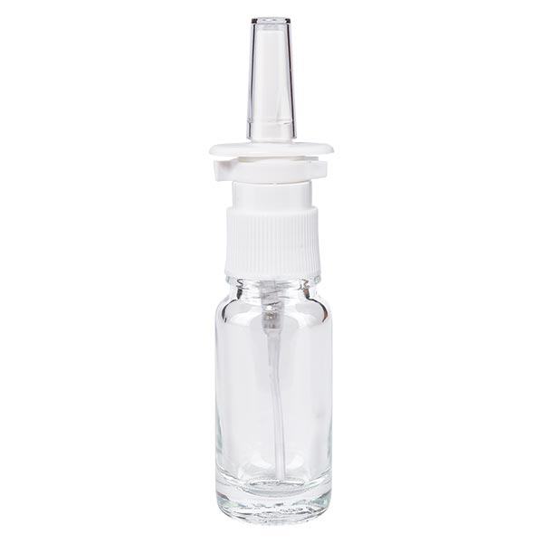 Apoteksflaska klar 10ml nässpray vit standard Apoteksflaska klar 10ml nässpray vit standard
