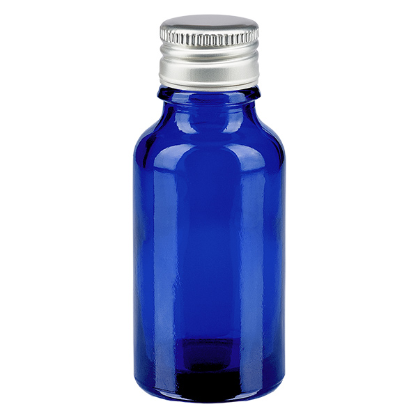 20ml flaska 11mm skruvkork Alu-Silver Standard BlåL. UT18/20