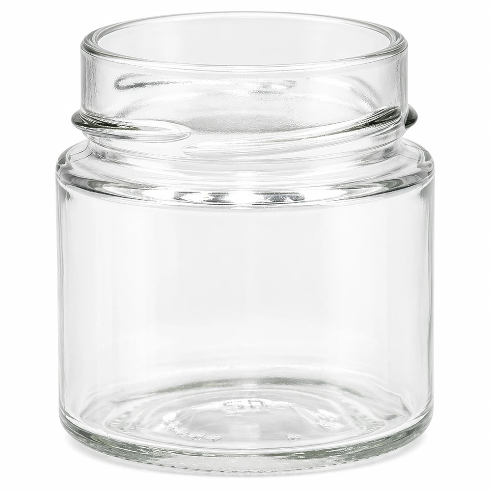 135ml rund glasburk utan lock (TO58deep) UNiTWIST UNiTWIST Runda135 rund burk 135ml TO58deep konserveringsburk transparent med skruvlock för konserver