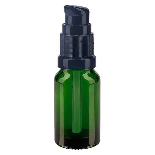 Apoteksflaska grön 10ml pumplock svart standard Apoteksflaska grön 10ml pumplock svart standard