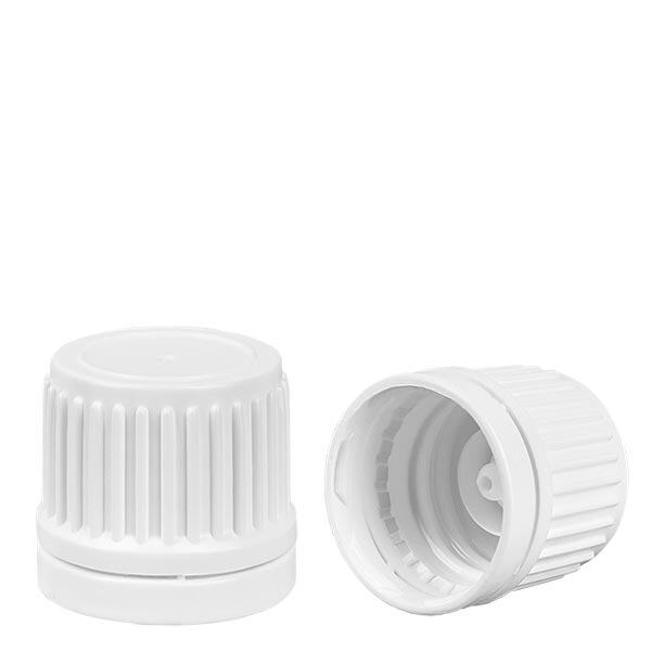 Skruvlock vit 18mm med manipulationsskyddad förslutning Skruvlock vit 18mm med manipulationsskyddad förslutning