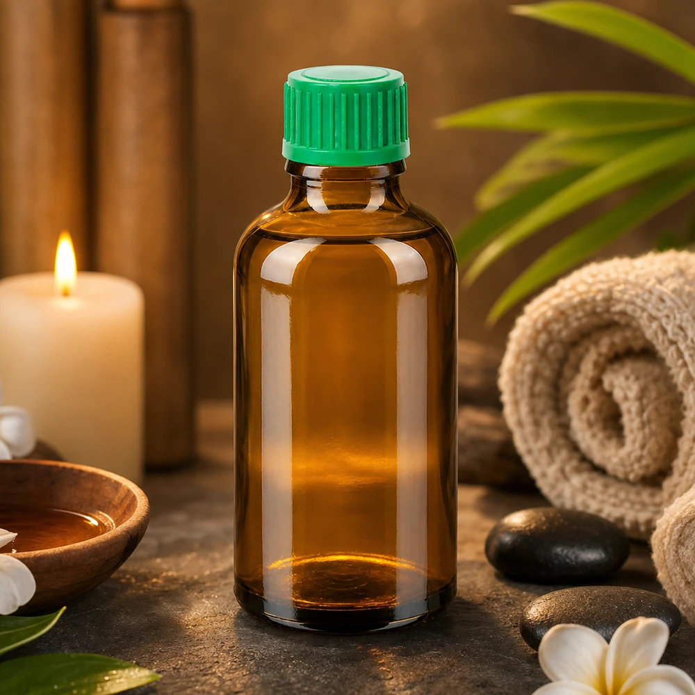 50 ml glasflaska med dropplock, idealisk för aromaterapi och wellness