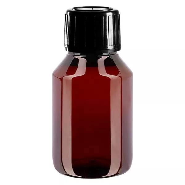 PET-flaska 50ml med svart spraylock som inte kan manipuleras PET-flaska 50ml med svart spraylock som inte kan manipuleras
