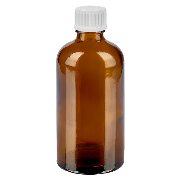 100ml Droppflaska 0,9mm vit standardförslutning BrownLine UT18/100