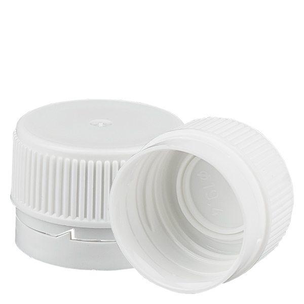 Vitt skruvlock med sabotagesäker ring PP28 ApoGlas