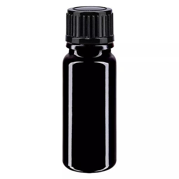 Apoteksflaska violett 10ml skruvlock svart standard Apoteksflaska violett 10ml skruvlock svart standard