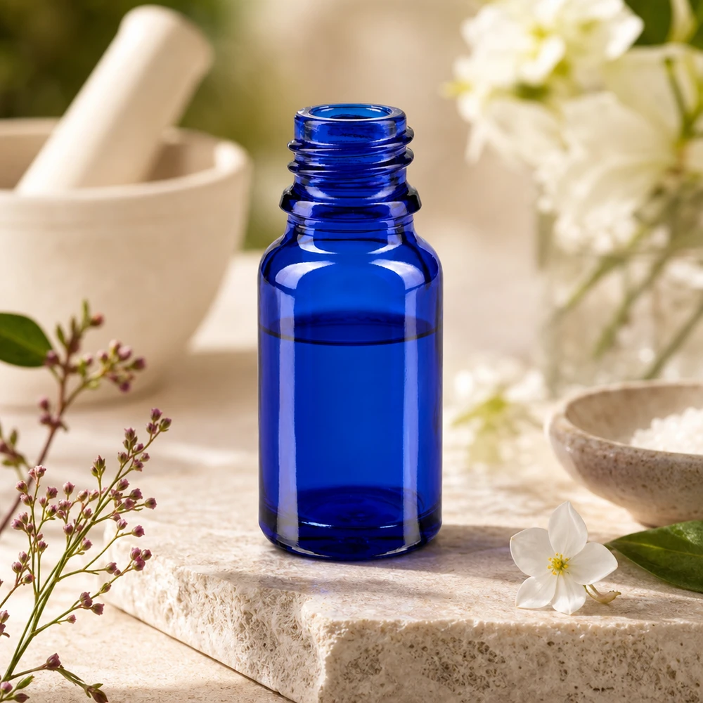 Högkvalitativ 10 ml ApoGlas-flaska i elegant koboltblå färg för professionella farmaceutiska tillämpningar