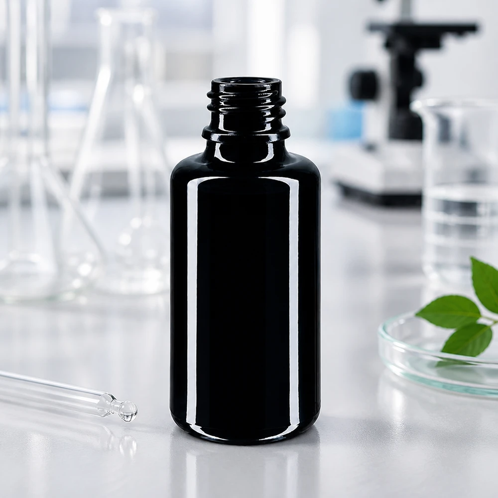 Droppflaska Orion 30ml i violett Miron-glas av hög kvalitet med pipett för exakt dosering