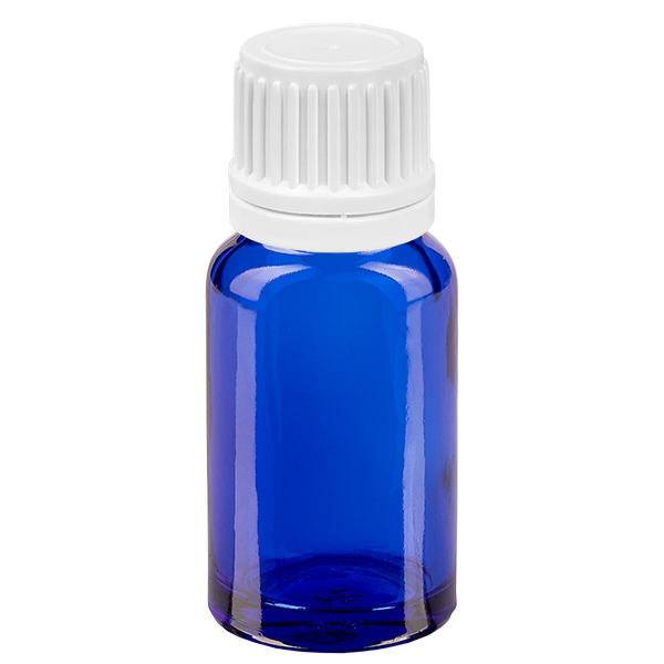 10ml flaska 11mm skruvkork vit med säkerhetslock BlueLine UT18/10