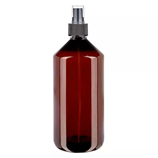 PET-flaska 1000ml med atomiserare svart