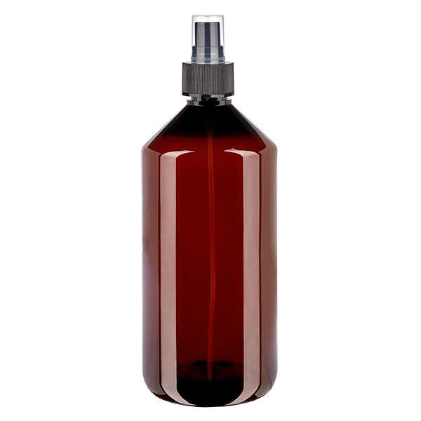 PET-flaska 1000ml med atomiserare svart PET-flaska 1000ml med atomiserare svart