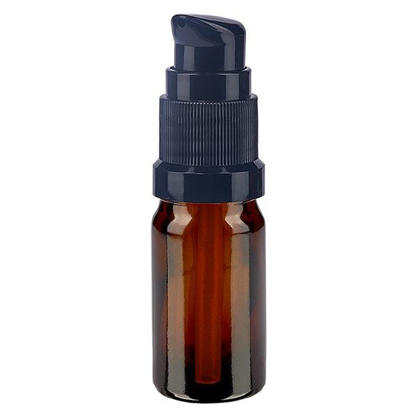 Apoteksflaska brun 5ml pumplock svart standard Apoteksflaska brun 5ml pumplock svart standard