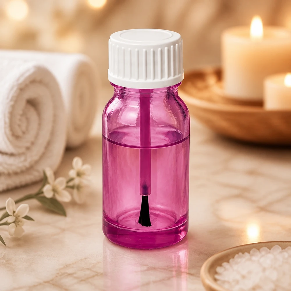 10ml borstflaska med vitt skruvlock STD PurpleLine UT18/10 för wellness och spa
