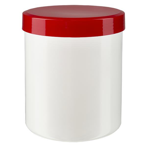 Salvburk 200g vit med rött skruvlock (polypropylen) Salvburk 200g vit med rött skruvlock (polypropylen)