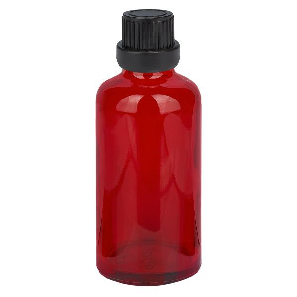 50 ml flaska 11 mm skruvkork svart med manipulationsskydd RedLine UT18/50