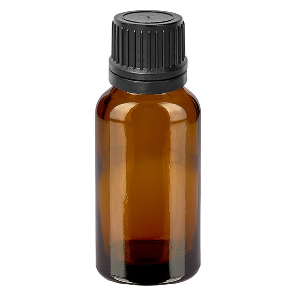 20ml Droppflaska 1mm svart med säkerhetsförslutning BrownLine UT18/20