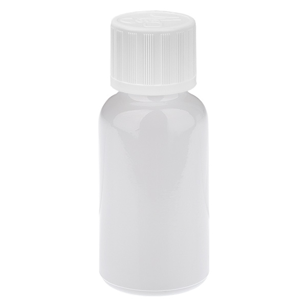 20 ml droppflaska 1,2 mm vit standardkork barnsäker WhiteLine UT18/20 20 ml droppflaska 1,2 mm vit standardkork barnsäker WhiteLine UT18/20