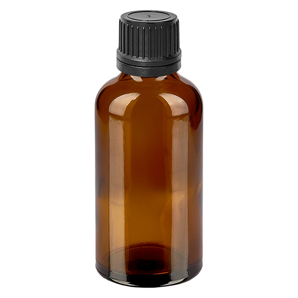 50ml Droppflaska 1mm svart med säkerhetsförslutning BrownLine UT18/50