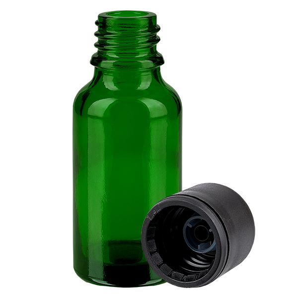 20ml flaska 6mm skruvkork svart standard GreenLine UT18/20 20ml flaska 6mm skruvkork svart standard GreenLine UT18/20