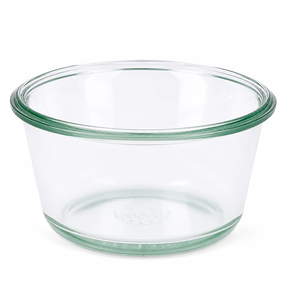 290 ml gourmetburk WECK RR100 WECK Gourmetburk 290ml RR100 rund konserveringsburk i glas transparent tom på vit bakgrund