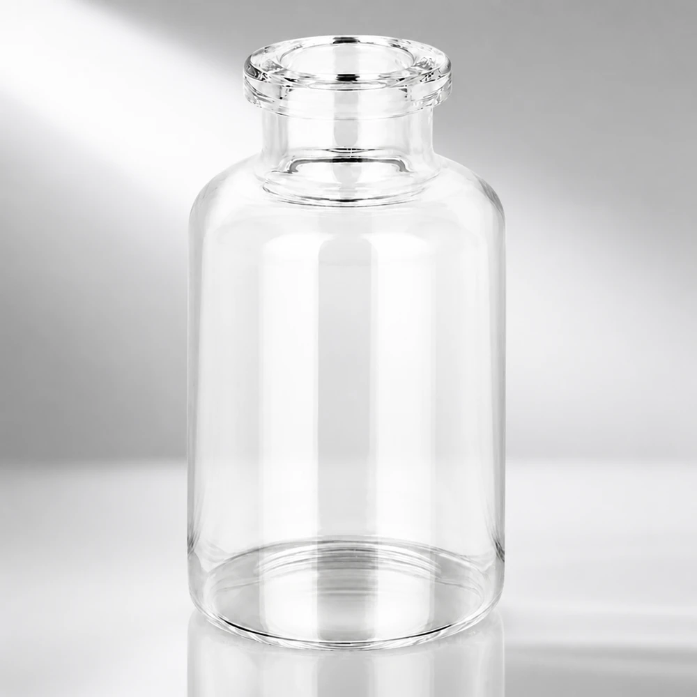Injektionsflaska klart glas 20ml Kompakte Pharmaverpackung 20ml Klarglas Vial mit charakteristischem Schulterdesign und Bördelrand