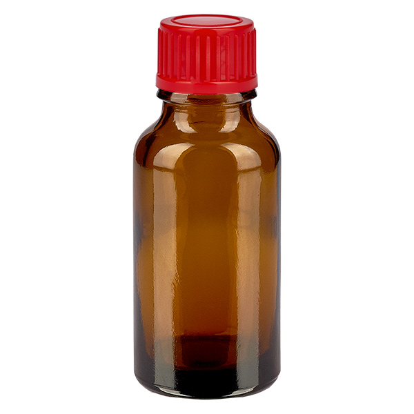 20ml flaska 11mm skruvkork röd standard BrownLine UT18/20
