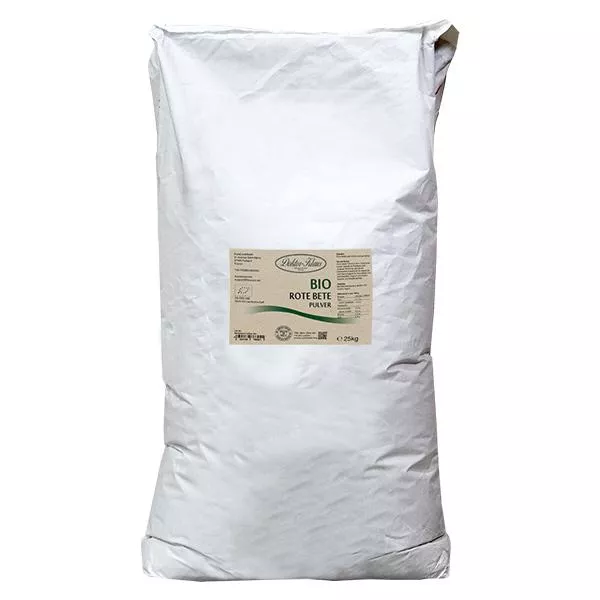 Ekologiskt rödbetspulver 25kg Doktor-Klaus bulkförpackning. Ekologiskt rödbetspulver 25kg Doktor-Klaus bulkförpackning.