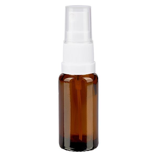 Apoteksflaska brun 10ml spray topp vit Apoteksflaska brun 10ml spray topp vit