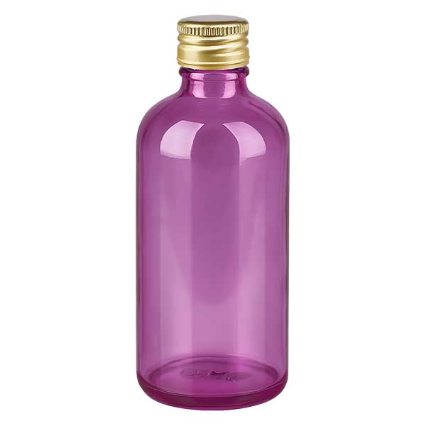 100ml flaska 11mm skruvkork aluminium guld standard PurpleLine. UT18/100