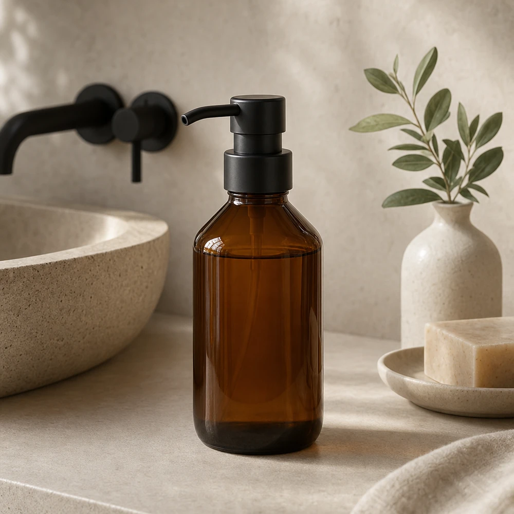 100ml medicinflaska brun, utan lock PP28 ApoGlas Liten 100 ml bärnstensfärgad glasflaska utan lock, idealisk för homeopatiska läkemedel PP28-gänga