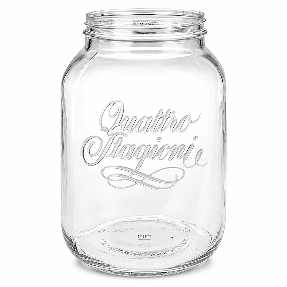 3000ml rund burk "Quattro Stagioni" QS110mm 3000 ml Quattro Stagioni hushållsburk konserveringsburk transparent med skruvlock för förvaring och konservering