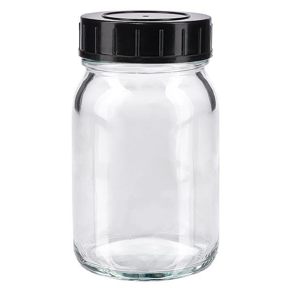 200 ml vidhalsad flaska av klarglas med skruvkork