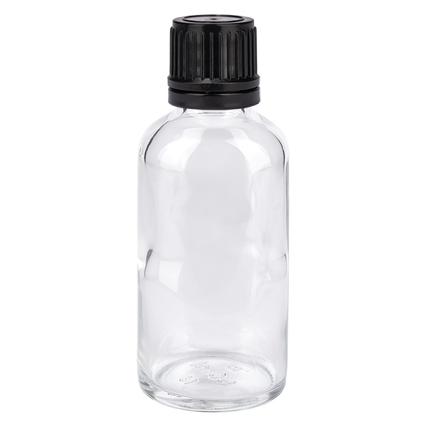 50 ml droppflaska 1 mm svart med säkerhetslock ClearLine UT18/50